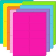 2" x 4" Colored Labels Stickers 8 Colors Bright Moving Labels 24 Colorful