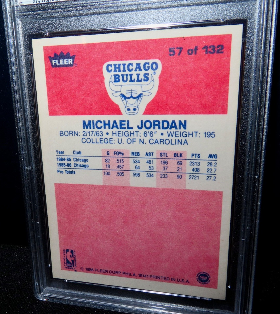 1986 FLEER MICHAEL JORDAN ROOKIE PSA 5 EX! RC #57 CHICAGO BULLS VINTAGE!! view 15