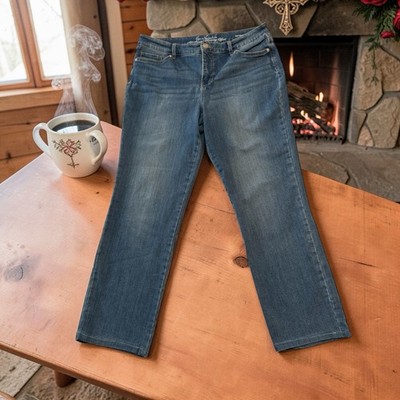 Gloria Vanderbilt Jeans Size 12 Rail Straight Slimming Effect BLUE Straight Leg