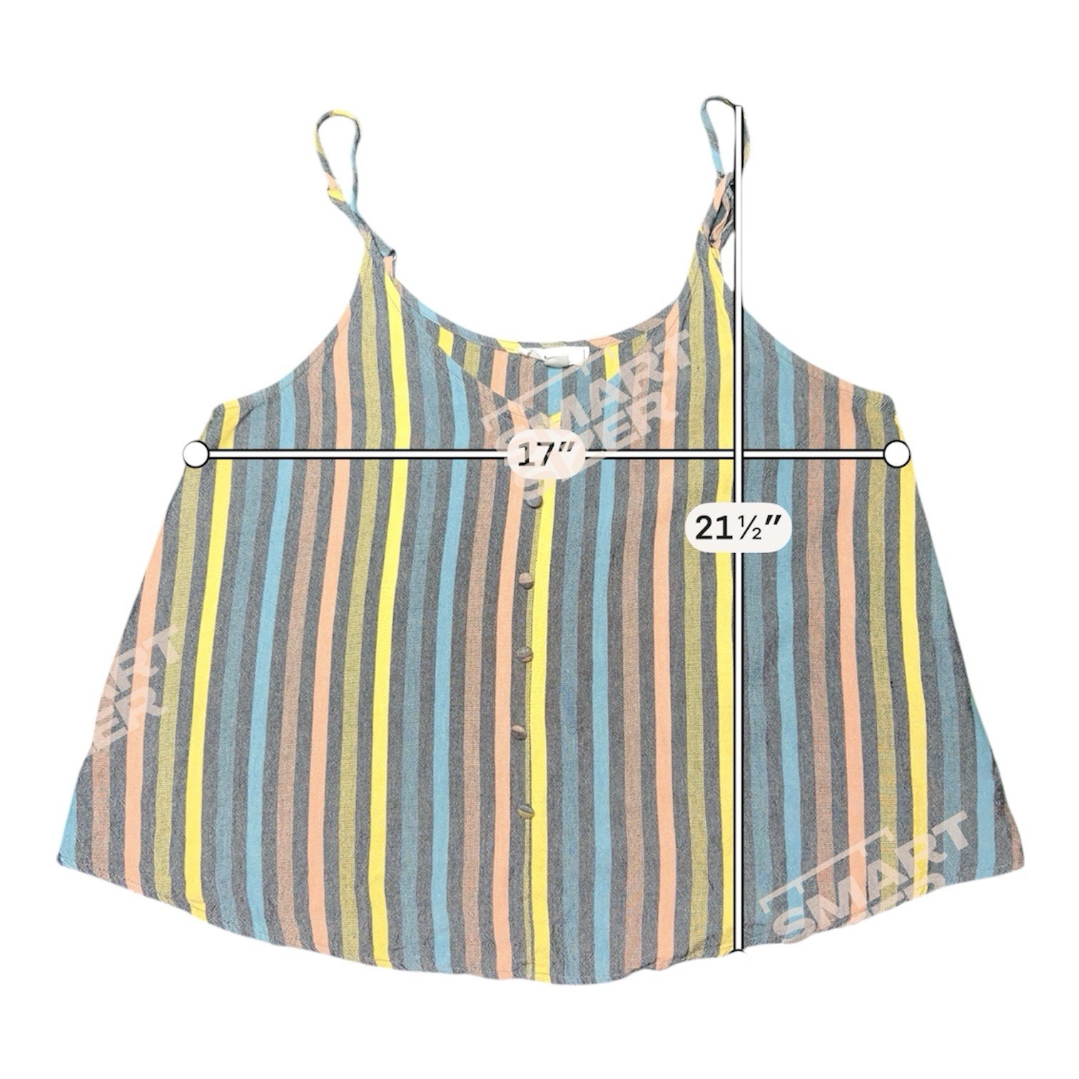 MINE Multicolor Striped Button Front Adjustable S… - image 4