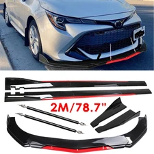 Front Bumper Lip Splitter Spoiler Glossy Black Red Body Kits For Toyota Corolla