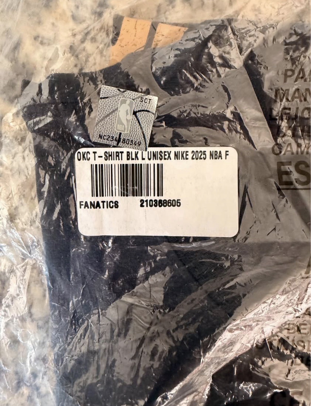 Nike Oklahoma City Thunder NBA Finals Champions 2025 Unisex L Black Shirt thumbnail 2