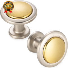 10 Pack Gold and Nickel Kitchen Cabinet Knobs Brushed Gold and Silver Drawer...