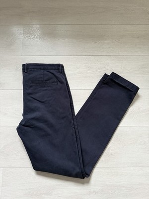 Hugo Boss Black Label Hose Blau Gr. 48 Rice Chino Stoffhose Slim Fit Stretch