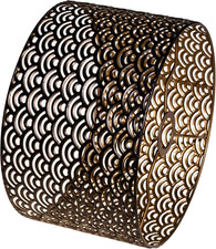 Paralume Vintage in Metallo, Nero Oro, Intagliato/Rotondo, a Tamburo, per Lampad