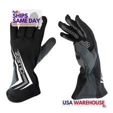 Zamp ZAMRG200032XL SFI 3.3/5 Black Fire Retardant Fabric Driving Gloves Pair 2XL
