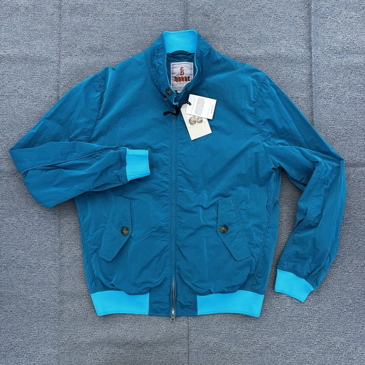 NWT Rare Baracuta G9 Harrington Jacket Garment Dyed Ocean Stone 