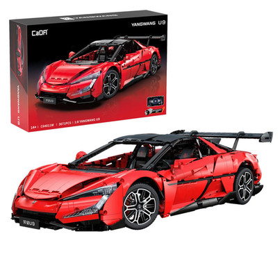 CaDA BYD Yangwang U9 Electric Super Coupé 1:8 3671 Teile Ziegel Modellbausatz C64011W