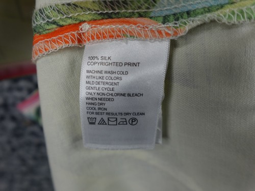 Tommy Bahama Mens L Beautiful Orchids on Blue Woven Silk Pastel Colors EUC - Picture 9 of 12