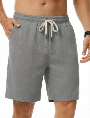 Pantalons Courts en Pana pour Homme, Look Classique, Pana en Coton Élastique - Photo 1/4