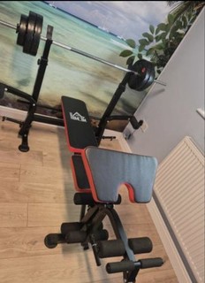 HOMCOM Bench Press Weight Bench for Chest Training Black/Red
