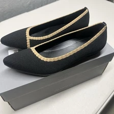 Vionic Dahlia Women's Knit Black and Tan Heel Flats Size: 6 M