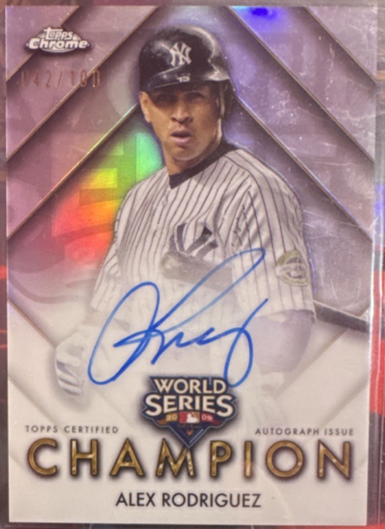 Alex Rodriguez #WSC-AR Baseball Cards 2025 Topps Chrome World Series Champion Autograph trading card — raw and PSA graded price guide