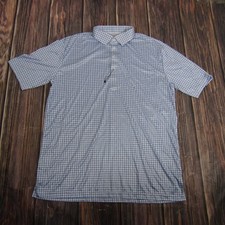 Collars  Co Polo Shirt Mens XL Blue Check Dress Collar Short Sleeve Relaxed