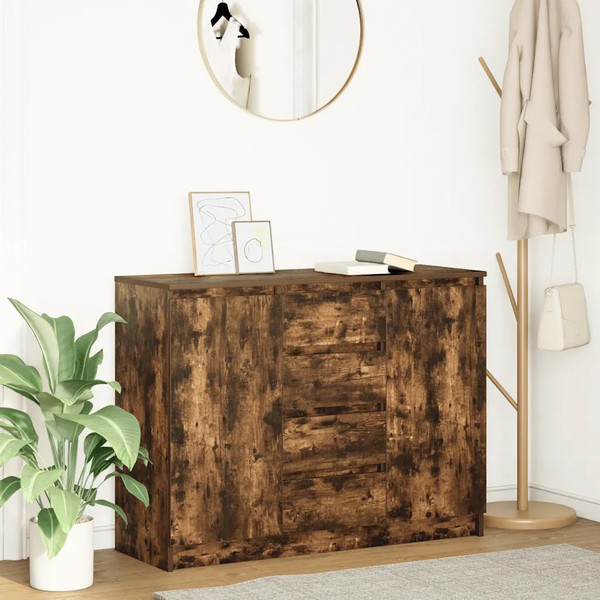 Sideboard Mit Schubladen RäUchereiche 100,5X35X76 Cm-image
