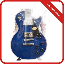 Epiphone Les Paul Custom Quilt Electric Guitar Blue Japan Used No Scratches