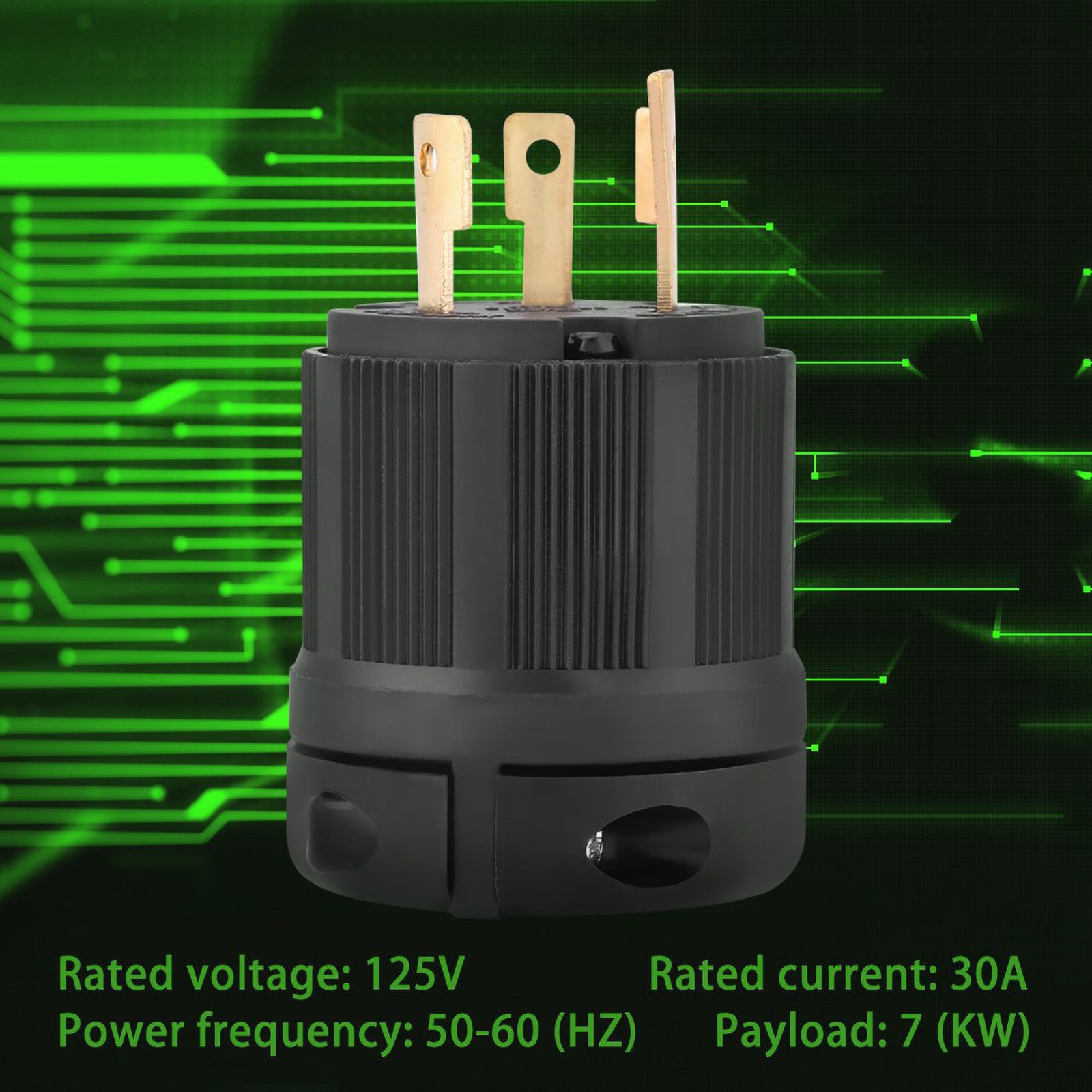 NEMA L5-30 30A 125V 3 Wire Twist Lock Electrical Plug Connector New☜