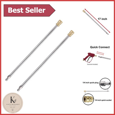 #ad 17quot; Heavy Duty Pressure Washer Extension Wand 2 Pack 4000 PSI Stainless Steel $16.99
