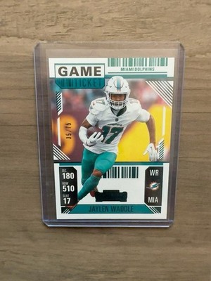 2024 Panini Contenders Jaylen Waddle Game Ticket Teal #63 35/75 Color Match SP