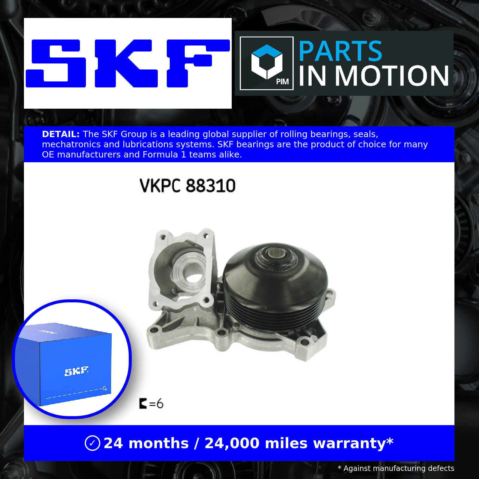 2x ✅Fits SKF VKPC 88310 Water pump VKPC 88310 Water pump, with gaske ⭐UK Seller⭐ - Image 4