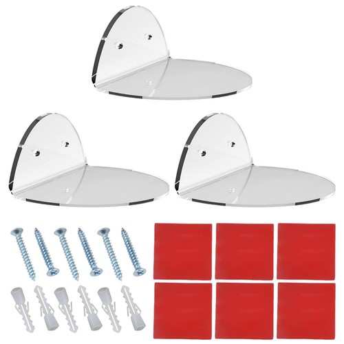 3 Packs Small Acrylic Floating Wall Shelves Display For Storage & Decoration - Picture 13 of 15