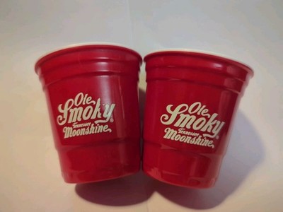 Ole Smoky Tennessee Moonshine Whiskey Shot Glass Red Solo Cup Set Of 2