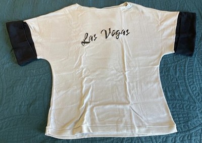 1980's Sunset Bay Fashions, Las Vegas, Women's Shirt, Gray, BLK Cuffed Sleeves