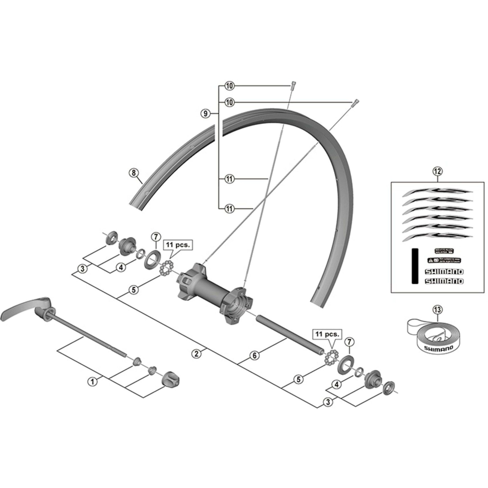Shimano Spares WH-RS300-CL-F spoke, 282 mm