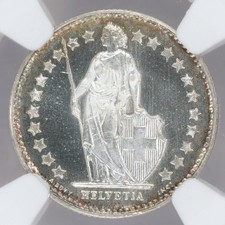 1952-B Specimen Switzerland Silver 1/2 Franc NGC SP67 Cameo • TOP POP