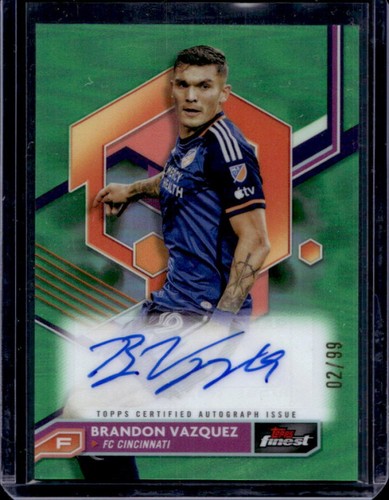 2023 Finest MLS Brandon Vazquez Auto Neon Green Refractor #2/99 Cincinnati