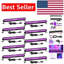 10 Pack 36W High-Performance Black Light Bars with Adjustable Brackets & Switch