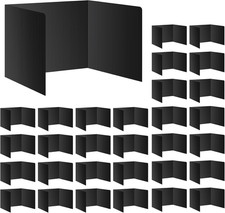Black 30-Pack Desk Dividers for Students, Waterproof Durable Plastic Study Carre