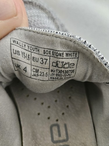 HEY DUDE Wally Youth Sox Stone Gray Slip-on Loafers Shoes Youth Size 5 Ladies 6 - Picture 12 of 12