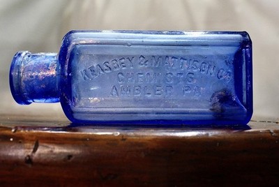 Very Beautiful Cobalt Blue Keasbey&Mattison Co Chemists. Ambler, Pennsylvania.