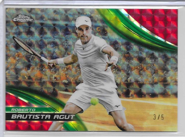 2025 Topps Chrome Tennis Roberto Bautista Agut #66 Geometric Red Refractor #3/5