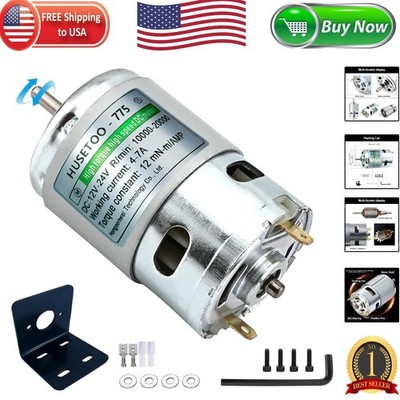 Robust 12V 775 DC Motor - Max Torque, Double Ball Bearings for High Efficiency
