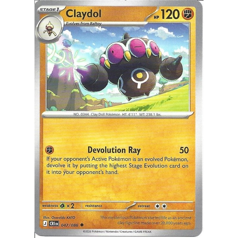 047/086 Claydol : Uncommon Card : Chaos Rising : Pokemon Trading Card Game