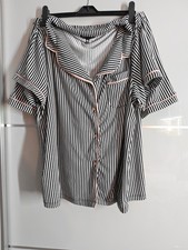 Lounge Wear Women's Jersey Pyjama Set Size XL Navy Stripe