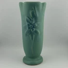 Vintage Van Briggle Pottery 8½" Ming Blue Columbine Flower Vase Turquoise Teal