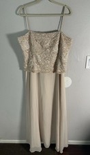 Romantic Whimsical Beaded Karen Miller Lace Bodice Chiffon Dress Gown Size 20