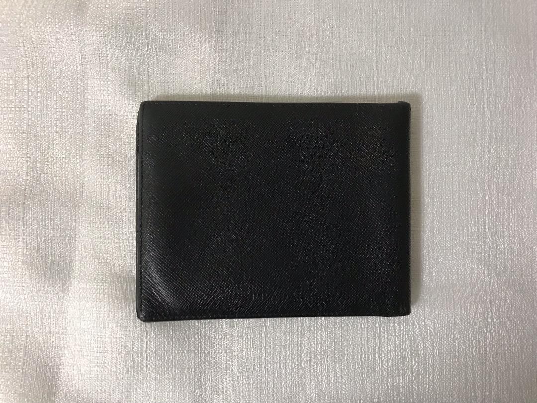 Prada Saffiano Leather Bi-Fold Wallet Black for Men