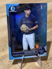 Jackson Cox 2022 Bowman 1st DRAFT CHROME SKY BLUE REFRACTOR PROSPECT Parallel 