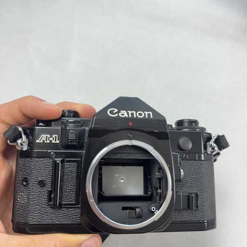Canon A-1 SLR 35mm Film Camera Vintage Black Body Only W/ Cap TESTED WORKING - Picture 6 of 19