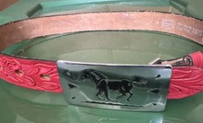 Chambers Belt Co Running Horse Belt Buckle Metal Made In USA - VINTAGE Sears