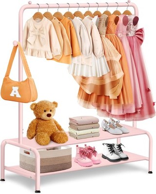 Dress Up Storage - Dress Up Rack for Little Girls - Small Kids with 2 Fabric 
