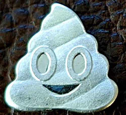 Poop 💩 Emoji - 1 Gram .999 Fine Silver Bullion Mini Art Proof Bar Round Coin