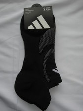 adidas ClimaCool No Show Heel Tab Training Socks 2 Pack Black L NEW 5155952C