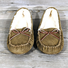 Secret Treasures Women's Moccasin Slippers Size 8 Brown Faux Fur Lined