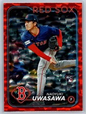 2024 Topps Update Red Crackle Foilboard US268 Naoyuki Uwasawa Red Sox RC 235/299