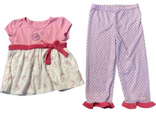 American Girl Bitty Baby EUC Girl's Size M 4 5 Pink  Purple Pajamas